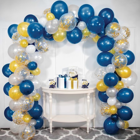 16' Navy, Gold And Silver Balloon Arch Kit 16', 672PK